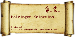 Holzinger Krisztina névjegykártya